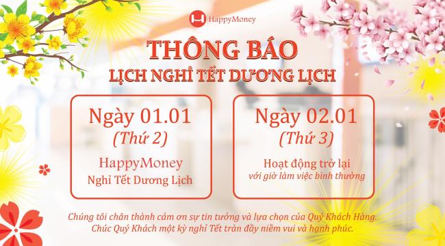 lịch nghỉ tết giải pháp vay nhanh Happy money